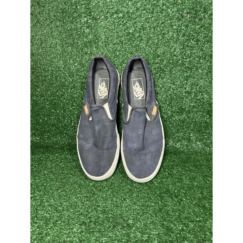 VANS Classic Slip-On Womens Size 8 Blue White Checkerboard Sneakers Shoes